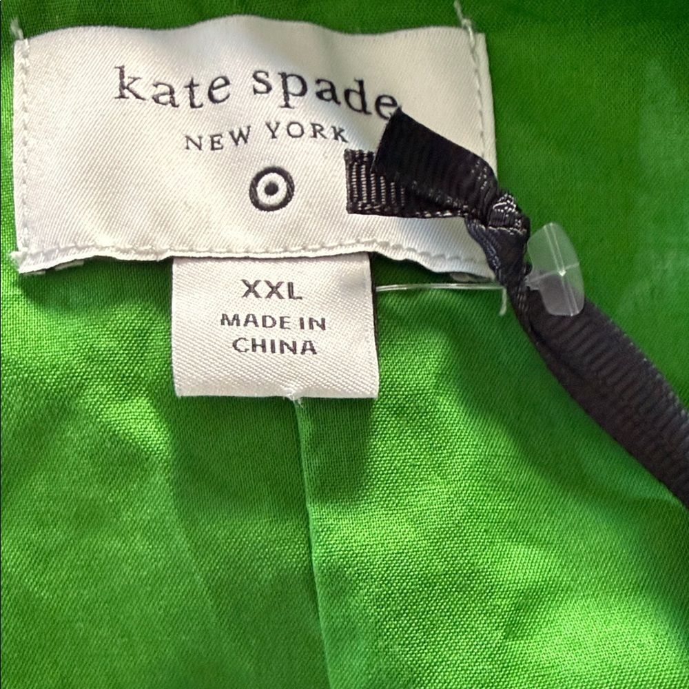 Kate Spade Floral Dress Green Cotton V Neck Balloon Sleeve XXL Plus - Picture 2 of 12